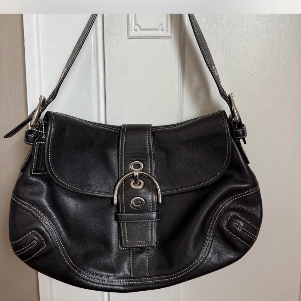 Coach Black Leather Shoulder Bag